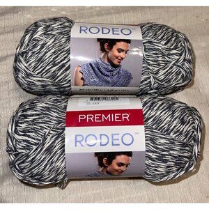 2 Skeins Premier Rodeo Aran Wt. Cotton Blend Yarn - 1066-06 Light Gray
